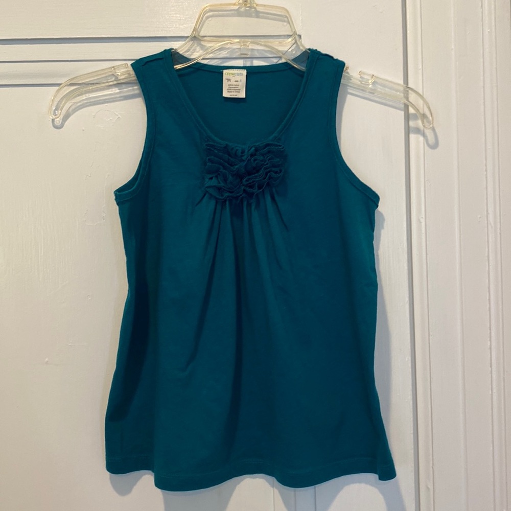 Crewcuts girls t-shirt; sz 8; turquoise; flowered bow in center; ex condition